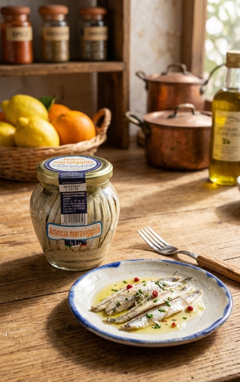 Filetti di Acciughe Marinate in Olio di Semi di Girasole